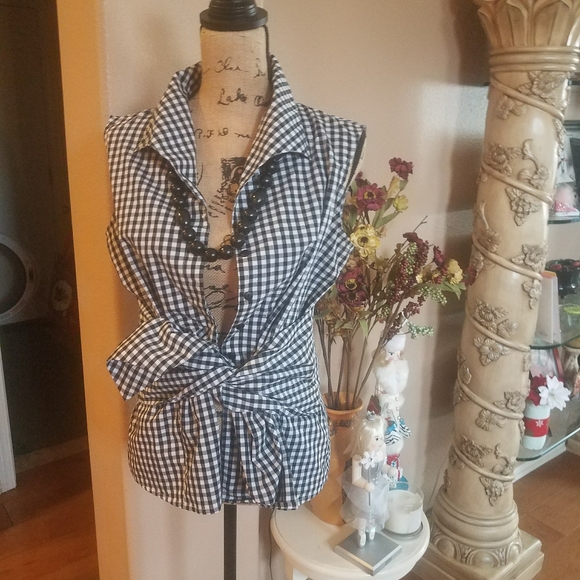 Gingham Wrap Blouse - Picture 3 of 3